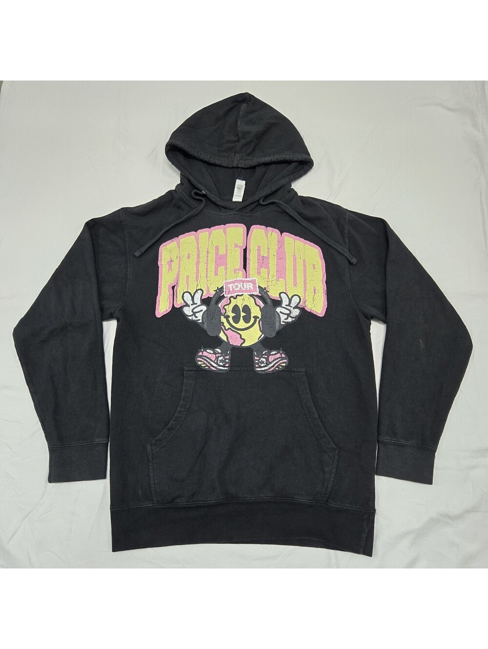 Size MEDIUM Connor Price Club Tour Hoodie 2024 Black Pullover 2 Sided Graphic